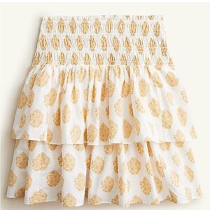 NWT- J.Crew floral block print smocked mini skirt, Medium